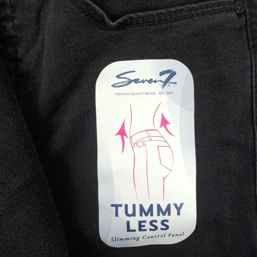 NWT Seven7 Womens Black Tummyless Black Distressed Ripped Knee Skinny Jeans - Picture 9 of 9